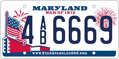 MD license plate 4AB6669
