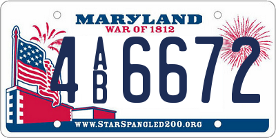 MD license plate 4AB6672
