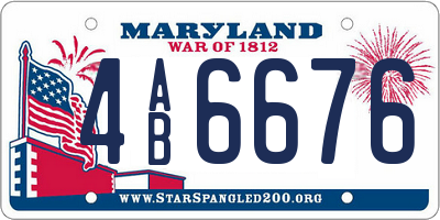 MD license plate 4AB6676