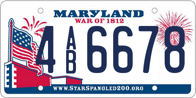 MD license plate 4AB6678