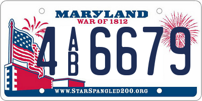 MD license plate 4AB6679