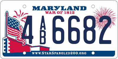 MD license plate 4AB6682