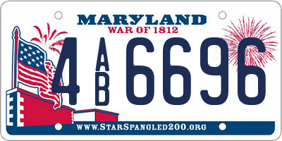 MD license plate 4AB6696