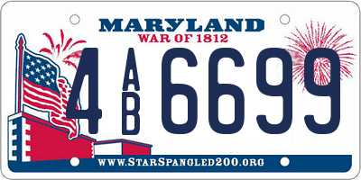 MD license plate 4AB6699