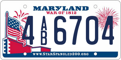 MD license plate 4AB6704