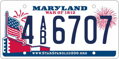 MD license plate 4AB6707