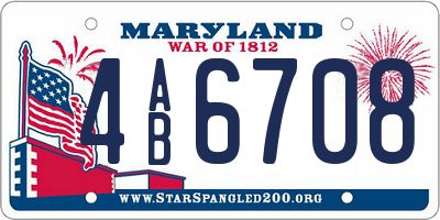 MD license plate 4AB6708