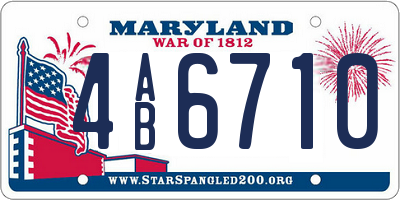 MD license plate 4AB6710