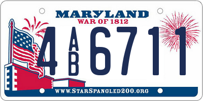 MD license plate 4AB6711