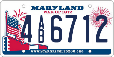MD license plate 4AB6712