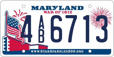 MD license plate 4AB6713