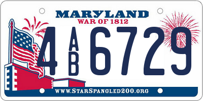 MD license plate 4AB6729