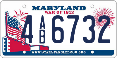 MD license plate 4AB6732