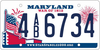 MD license plate 4AB6734