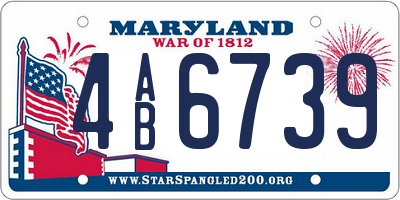 MD license plate 4AB6739