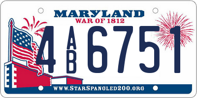 MD license plate 4AB6751