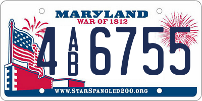 MD license plate 4AB6755