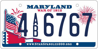 MD license plate 4AB6767