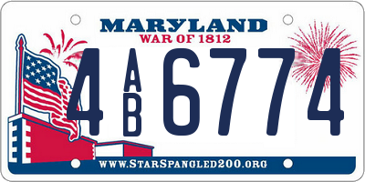 MD license plate 4AB6774
