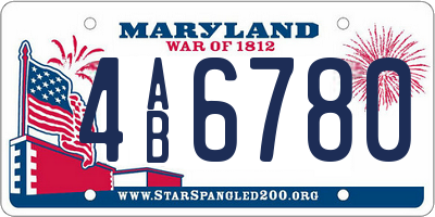 MD license plate 4AB6780