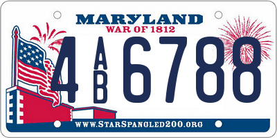 MD license plate 4AB6788
