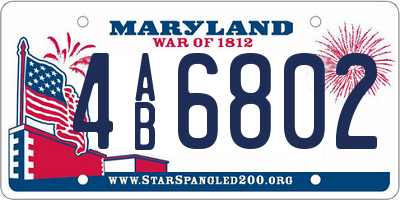 MD license plate 4AB6802