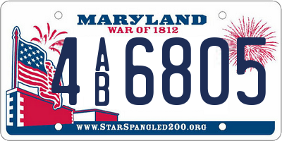 MD license plate 4AB6805