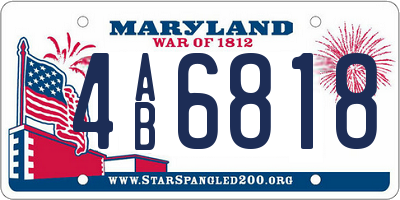 MD license plate 4AB6818