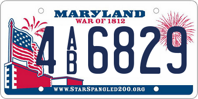 MD license plate 4AB6829