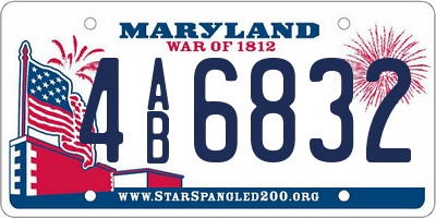 MD license plate 4AB6832