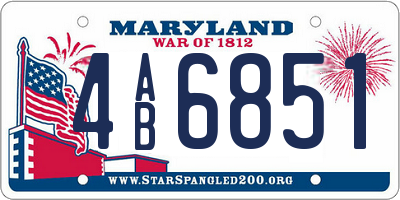 MD license plate 4AB6851