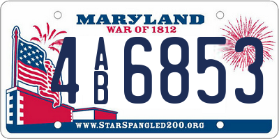 MD license plate 4AB6853