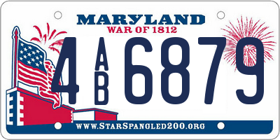 MD license plate 4AB6879