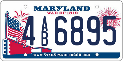 MD license plate 4AB6895