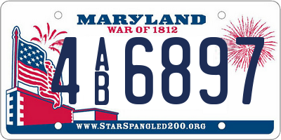 MD license plate 4AB6897