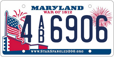 MD license plate 4AB6906