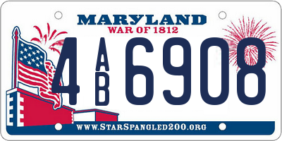 MD license plate 4AB6908