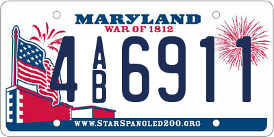 MD license plate 4AB6911
