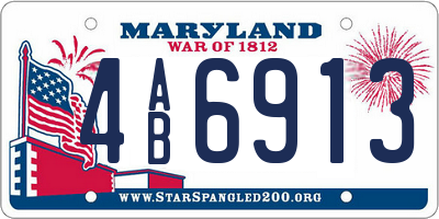 MD license plate 4AB6913