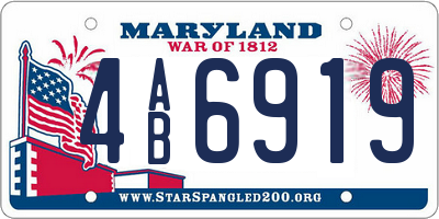 MD license plate 4AB6919