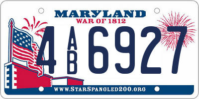 MD license plate 4AB6927