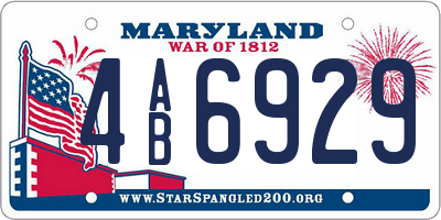 MD license plate 4AB6929