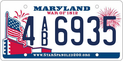 MD license plate 4AB6935