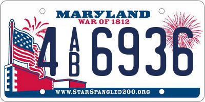 MD license plate 4AB6936