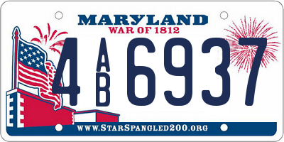 MD license plate 4AB6937