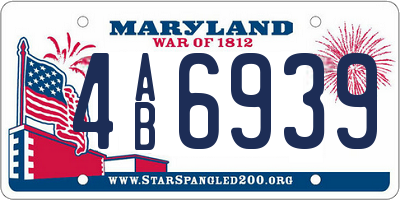 MD license plate 4AB6939