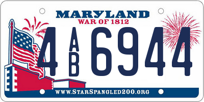 MD license plate 4AB6944