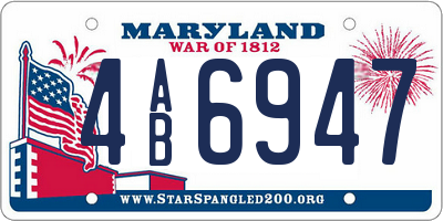 MD license plate 4AB6947