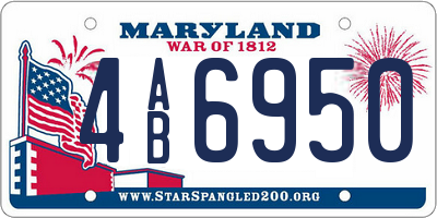 MD license plate 4AB6950