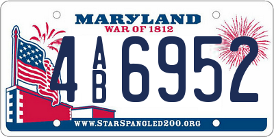 MD license plate 4AB6952